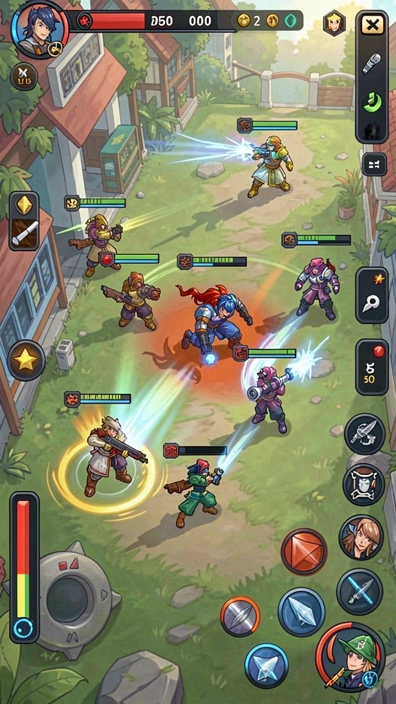 d73 - Ilustrasi petualangan seru di setiap level game.